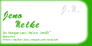 jeno melke business card